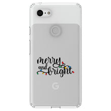 DistinctInk® Clear Shockproof Hybrid Case for Apple iPhone / Samsung Galaxy / Google Pixel - Merry and Bright - Christmas Lights