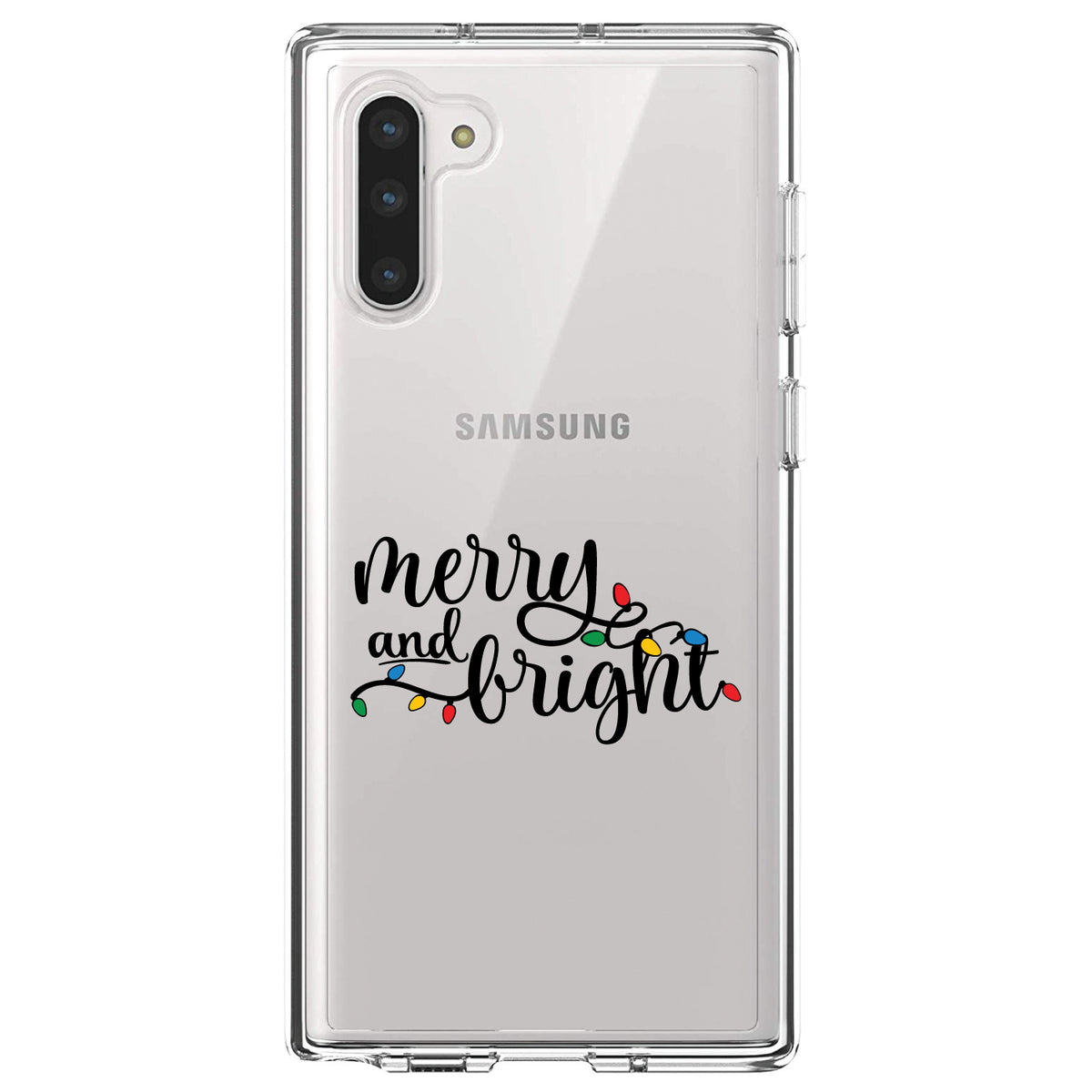 Merry and Bright, Christmas Lights Clear Shockproof iPhone Case, view 9