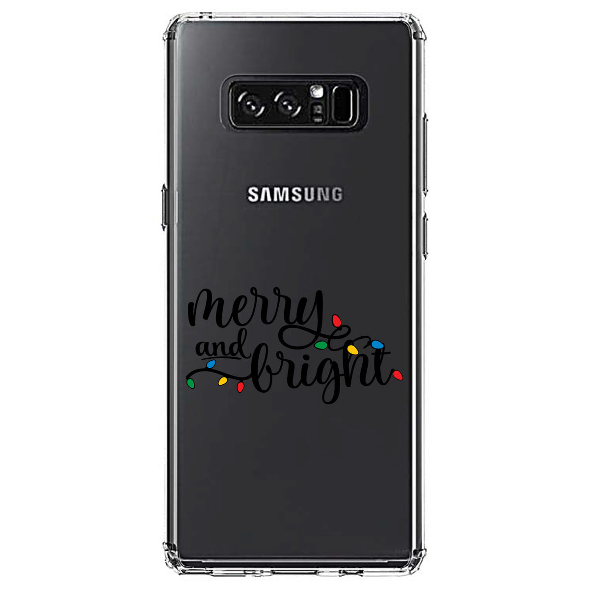 Merry and Bright, Christmas Lights Clear Shockproof iPhone Case, view 12