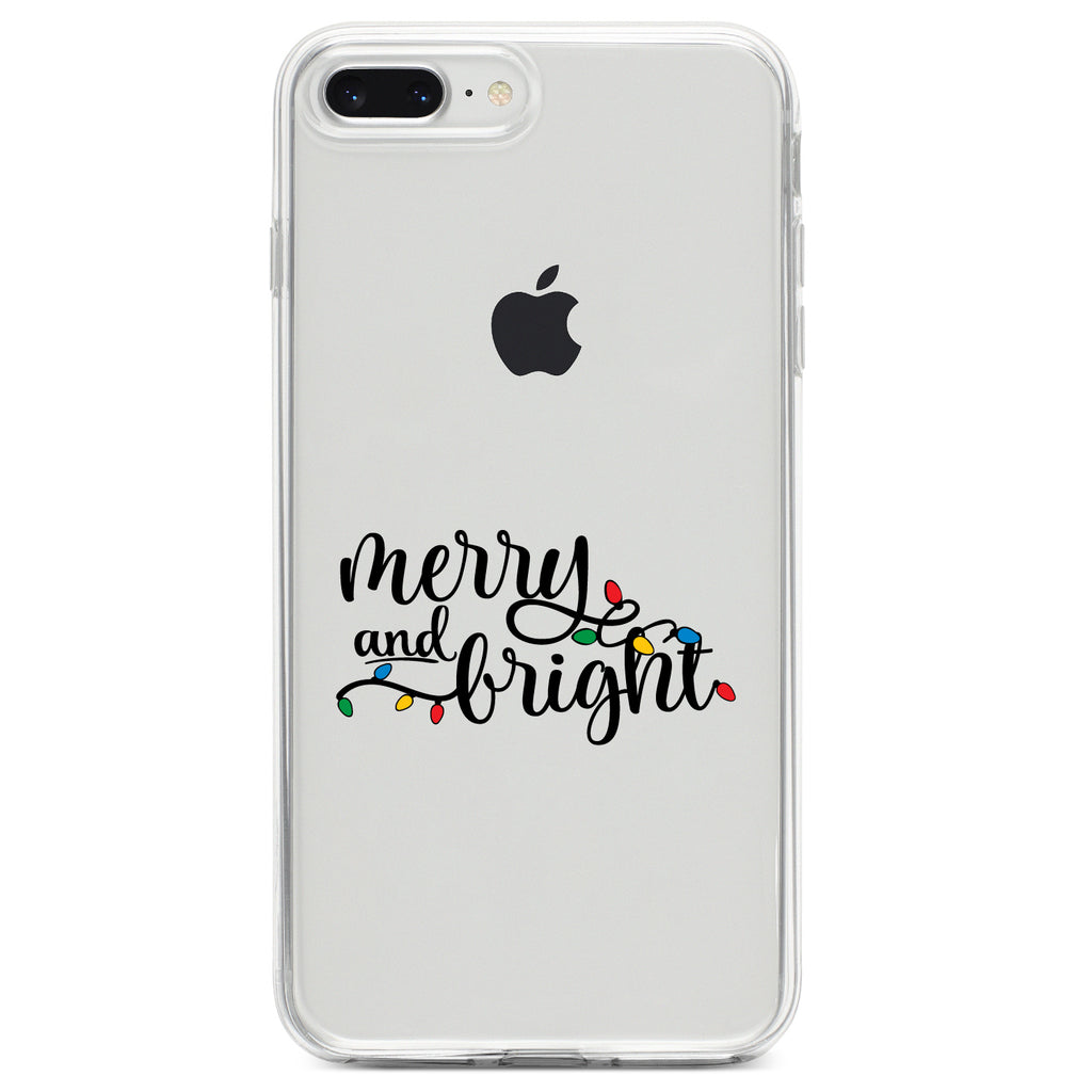 Merry and Bright, Christmas Lights Clear Shockproof iPhone Case, view 6