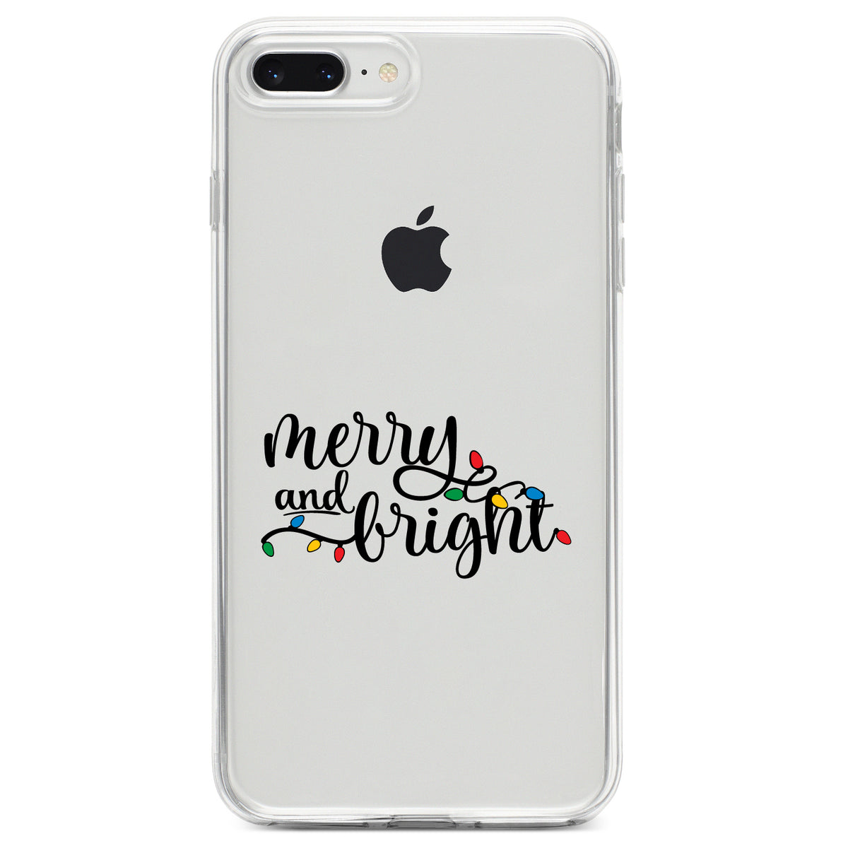 Merry and Bright, Christmas Lights Clear Shockproof iPhone Case, view 6