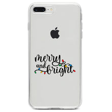 DistinctInk® Clear Shockproof Hybrid Case for Apple iPhone / Samsung Galaxy / Google Pixel - Merry and Bright - Christmas Lights