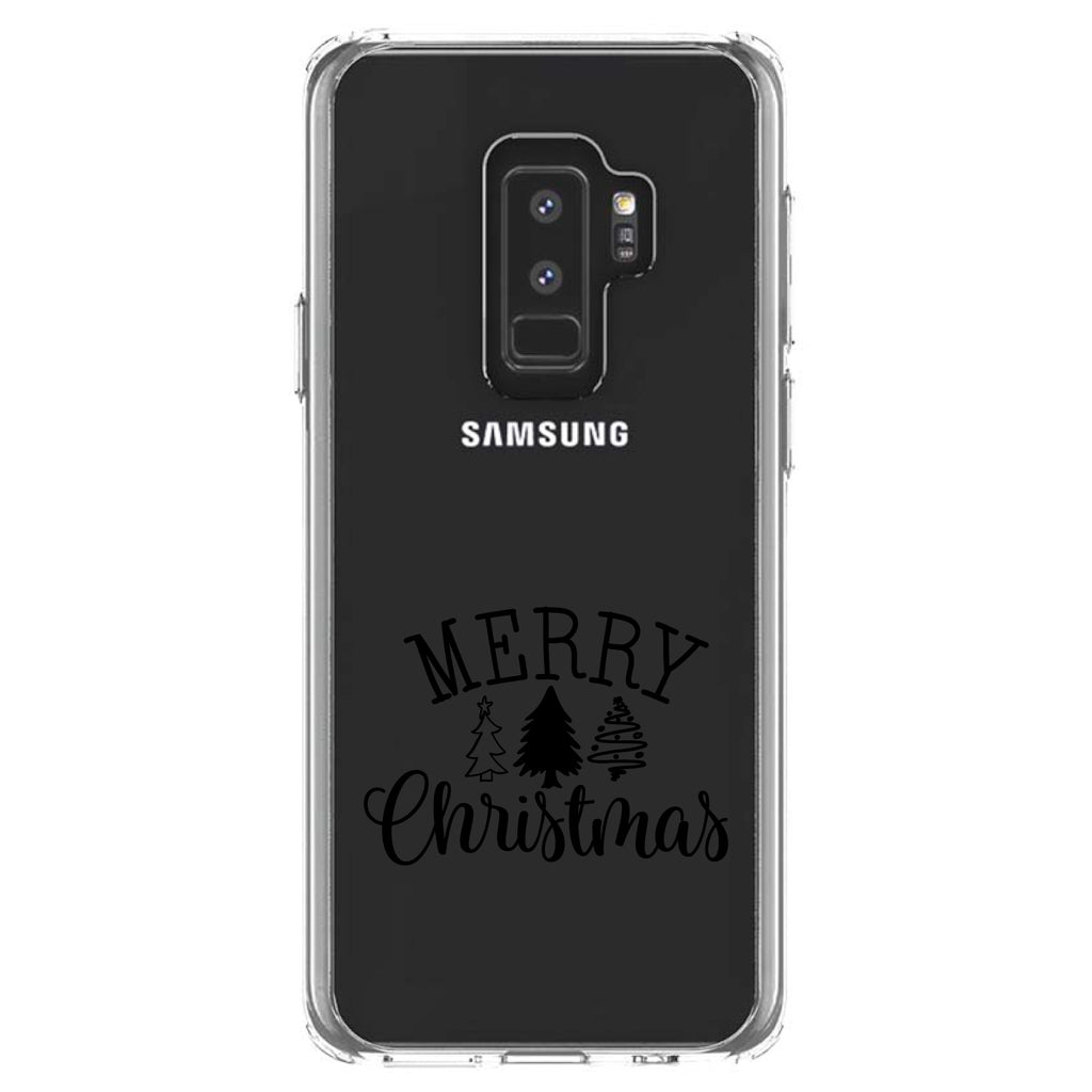 Merry Christmas Doodle Trees Clear Shockproof iPhone Case, view 20