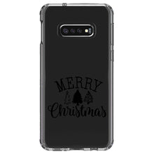 DistinctInk® Clear Shockproof Hybrid Case for Apple iPhone / Samsung Galaxy / Google Pixel - Merry Christmas Doodle Trees