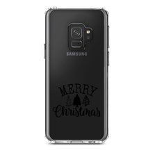 DistinctInk® Clear Shockproof Hybrid Case for Apple iPhone / Samsung Galaxy / Google Pixel - Merry Christmas Doodle Trees