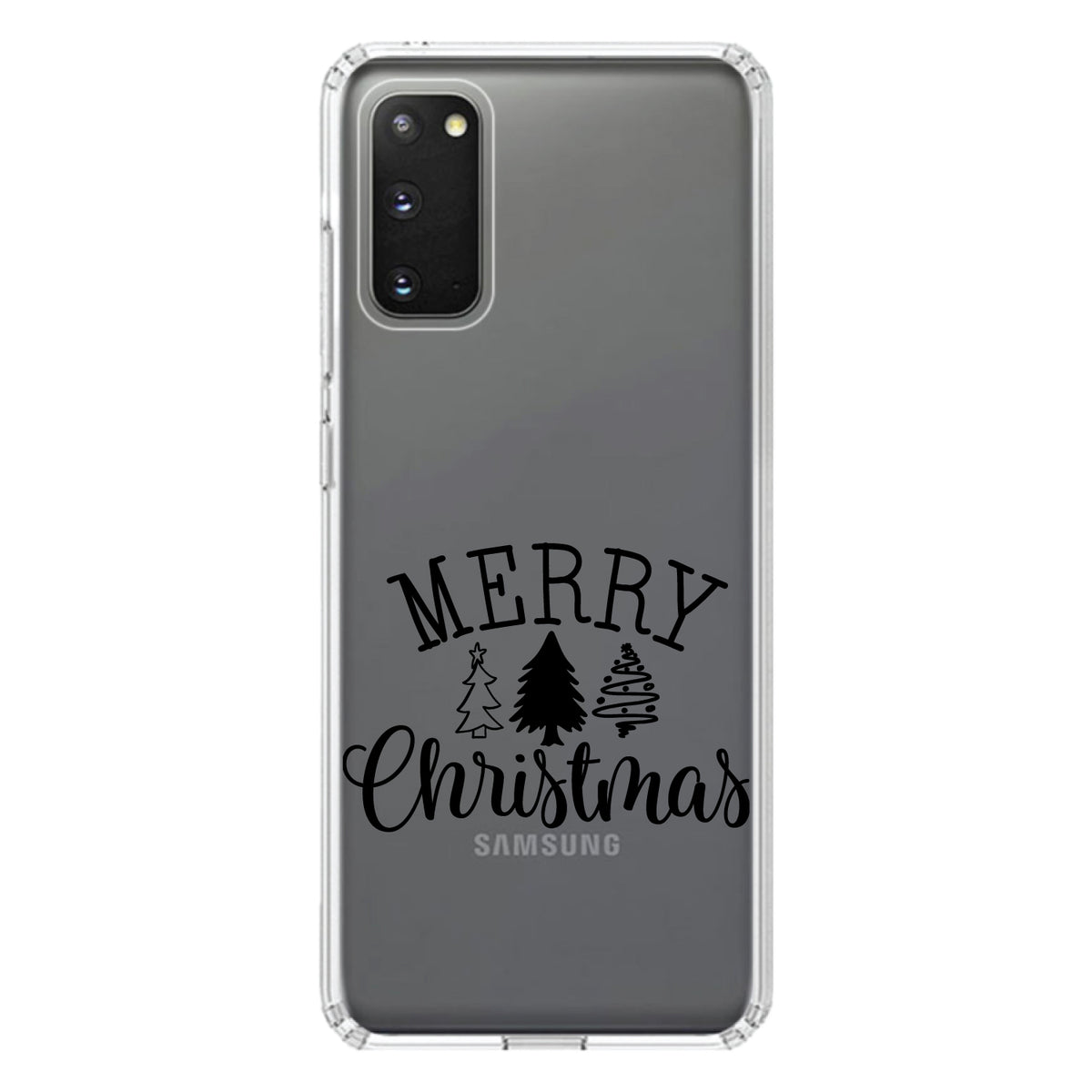 Merry Christmas Doodle Trees Clear Shockproof iPhone Case, view 14