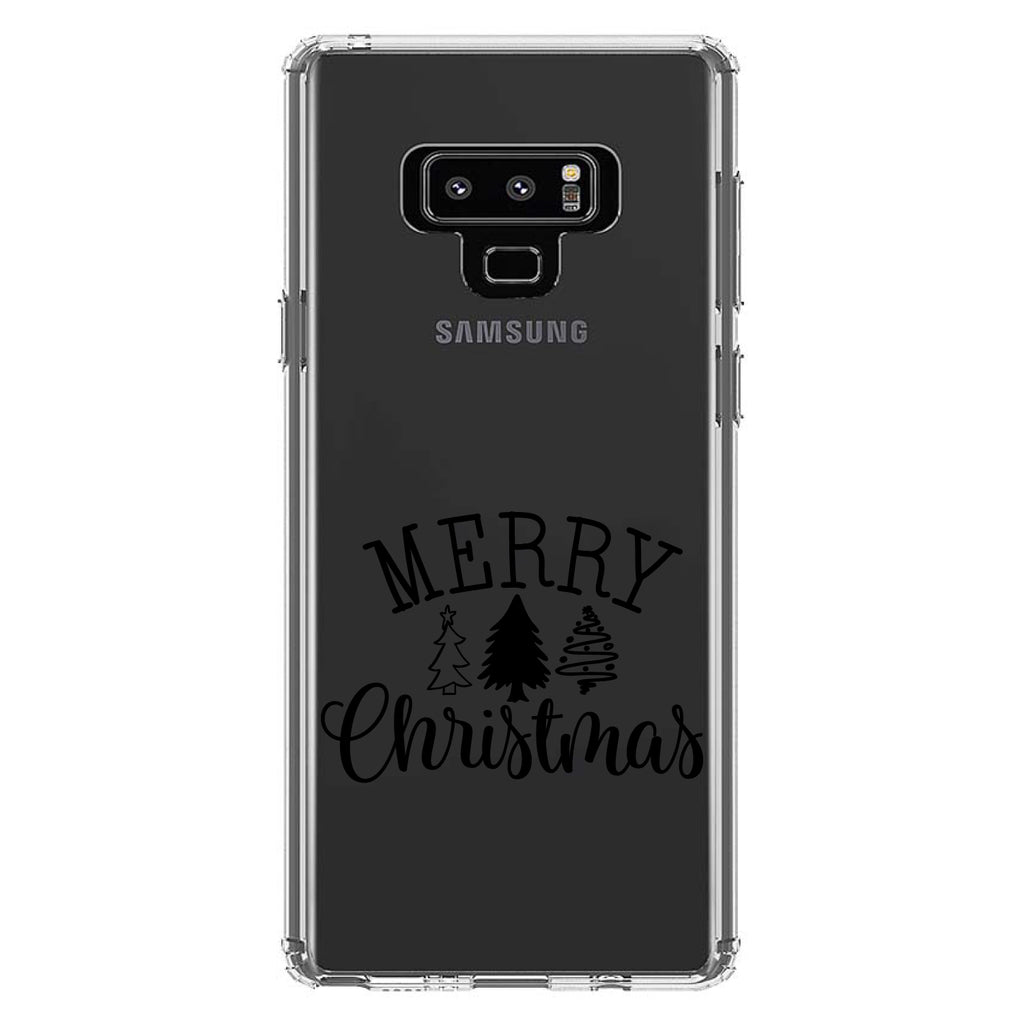Merry Christmas Doodle Trees Clear Shockproof iPhone Case, view 11