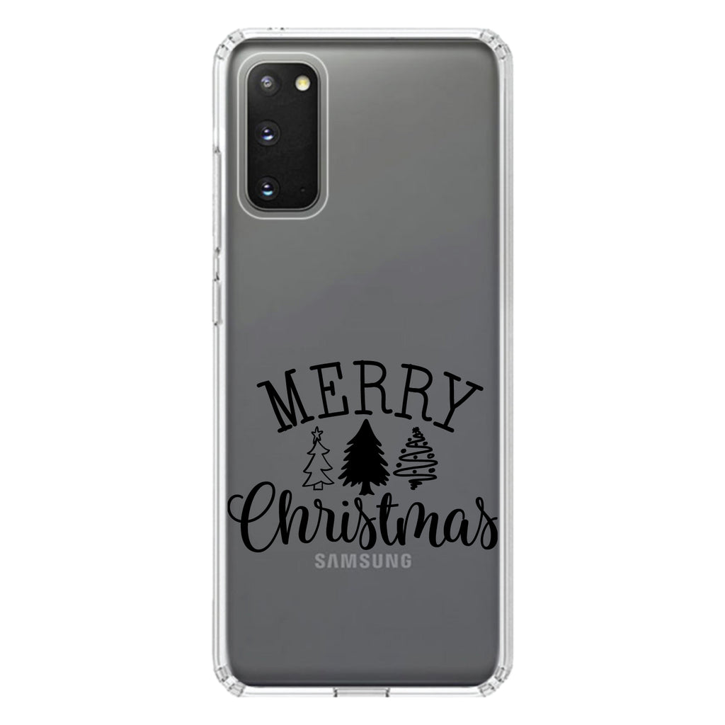 Merry Christmas Doodle Trees Clear Shockproof iPhone Case, view 15
