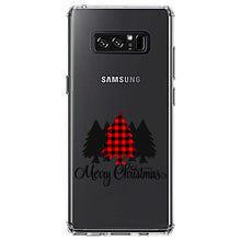 DistinctInk® Clear Shockproof Hybrid Case for Apple iPhone / Samsung Galaxy / Google Pixel - Merry Christmas Plaid Tree