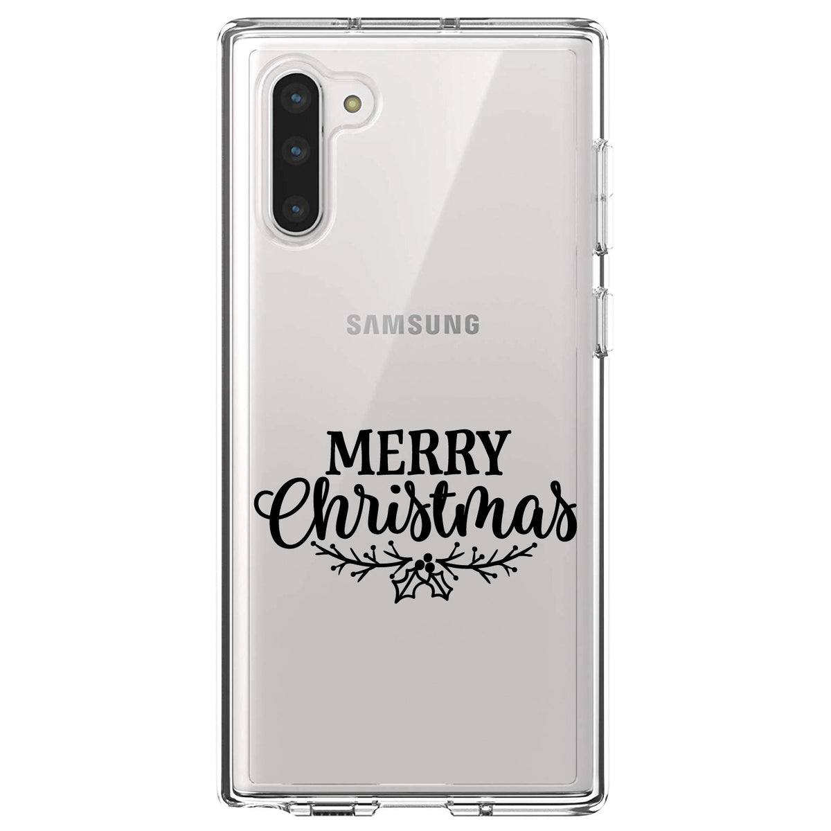 Merry Christmas Mistletoe, Black Clear Shockproof iPhone Case, view 9