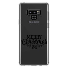 DistinctInk® Clear Shockproof Hybrid Case for Apple iPhone / Samsung Galaxy / Google Pixel - Merry Christmas Mistletoe - Black