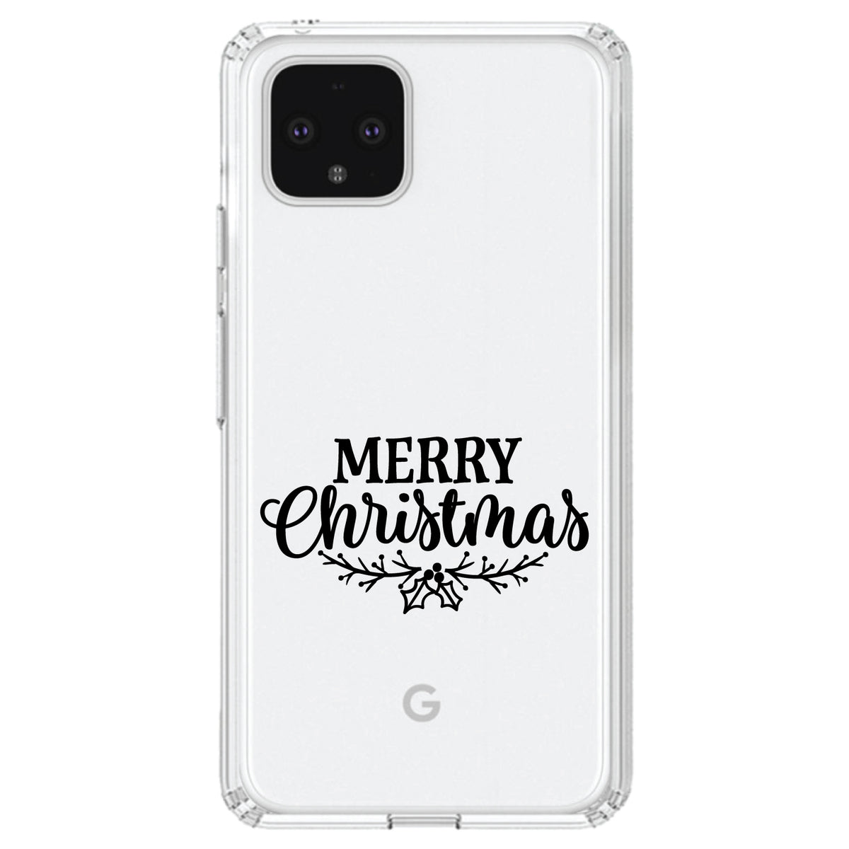 Merry Christmas Mistletoe, Black Clear Shockproof iPhone Case, view 24