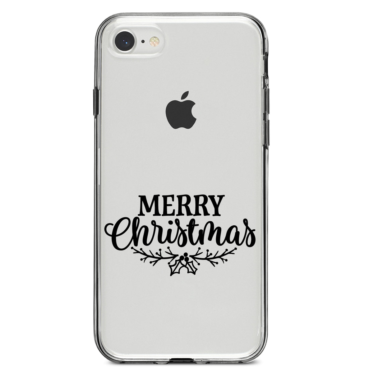 Merry Christmas Mistletoe, Black Clear Shockproof iPhone Case, view 5