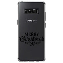 DistinctInk® Clear Shockproof Hybrid Case for Apple iPhone / Samsung Galaxy / Google Pixel - Merry Christmas Mistletoe - Black