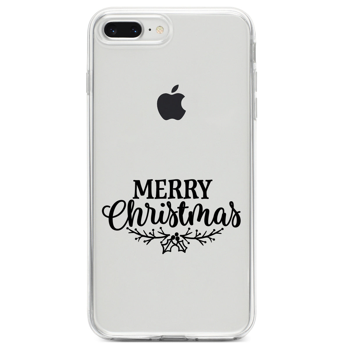 Merry Christmas Mistletoe, Black Clear Shockproof iPhone Case, view 6