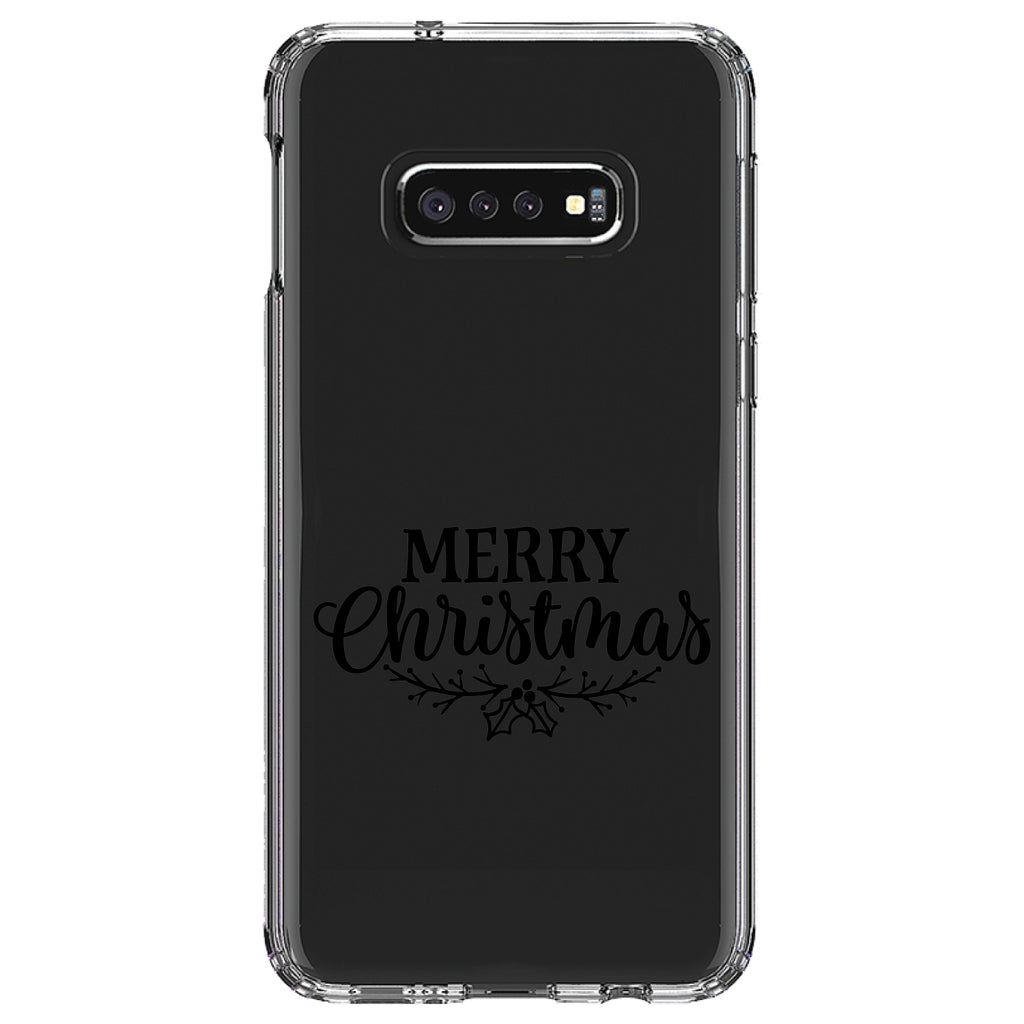 Merry Christmas Mistletoe, Black Clear Shockproof iPhone Case, view 18
