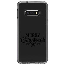 DistinctInk® Clear Shockproof Hybrid Case for Apple iPhone / Samsung Galaxy / Google Pixel - Merry Christmas Mistletoe - Black