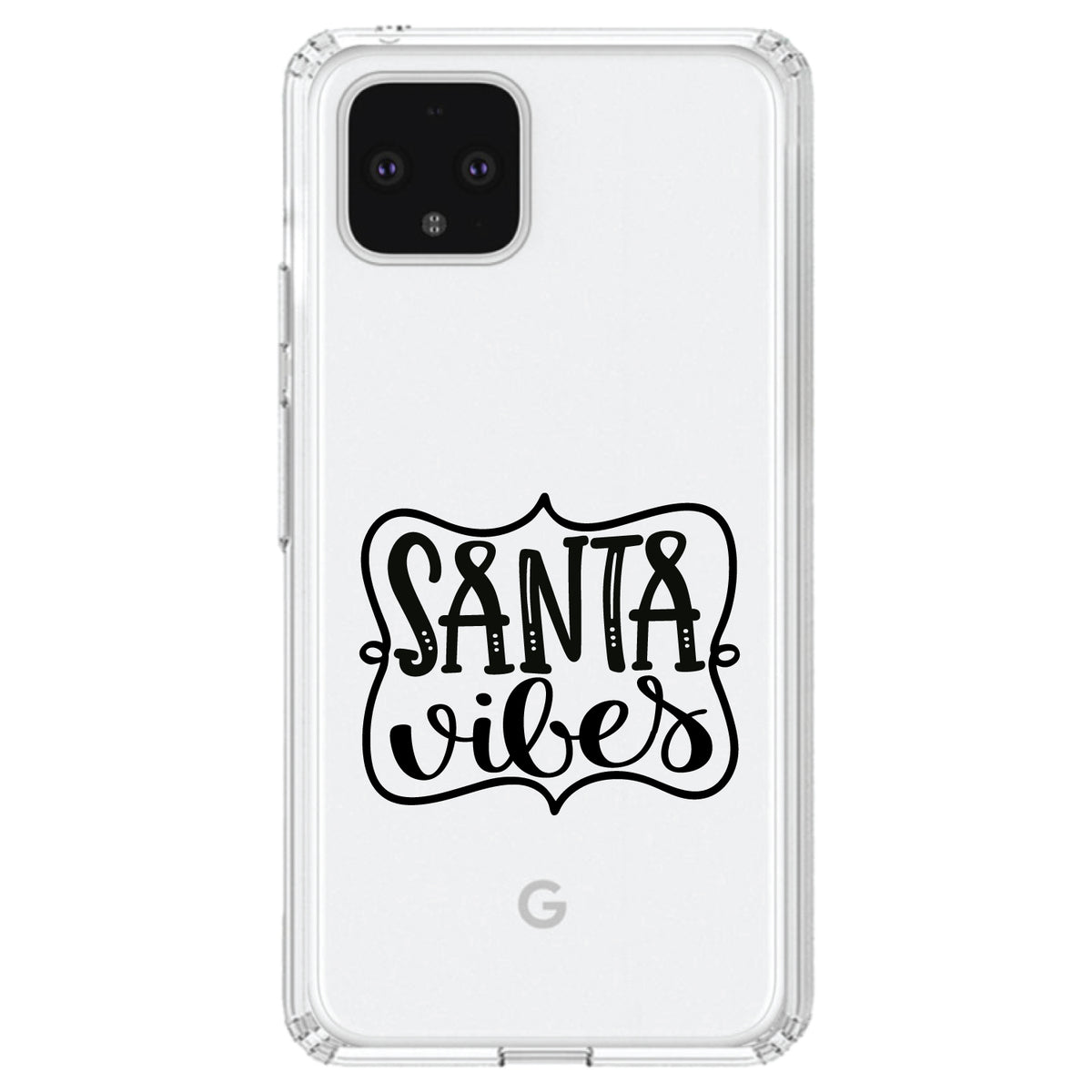 Santa Vibes, Christmas Clear Shockproof iPhone Case, view 23