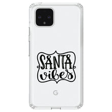 DistinctInk® Clear Shockproof Hybrid Case for Apple iPhone / Samsung Galaxy / Google Pixel - Santa Vibes - Christmas