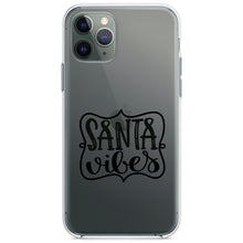 DistinctInk® Clear Shockproof Hybrid Case for Apple iPhone / Samsung Galaxy / Google Pixel - Santa Vibes - Christmas