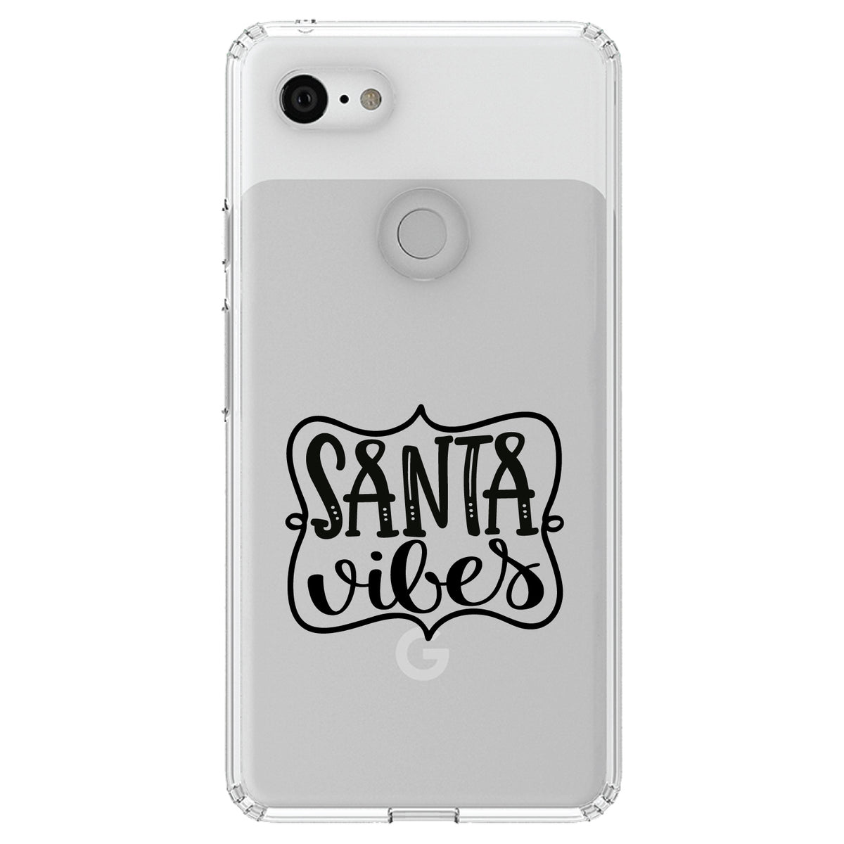 Santa Vibes, Christmas Clear Shockproof iPhone Case, view 21