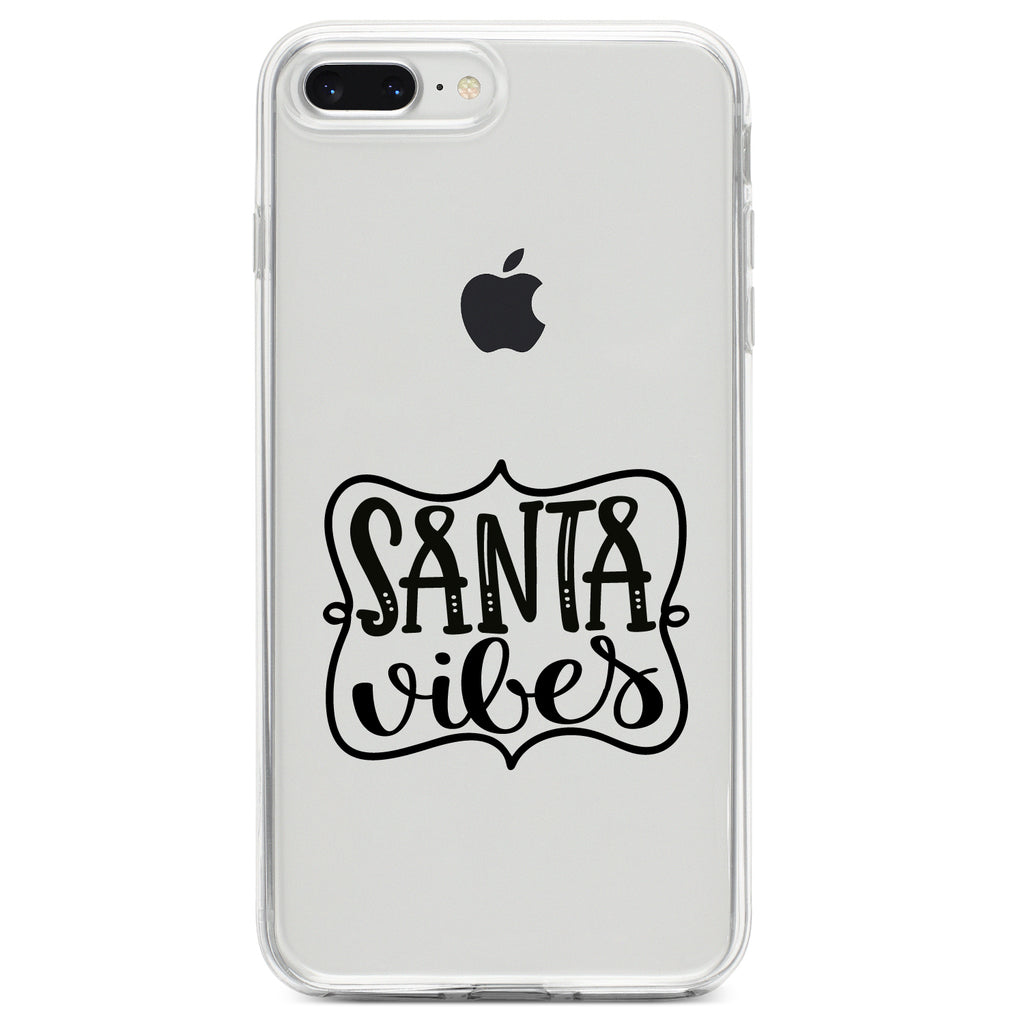 Santa Vibes, Christmas Clear Shockproof iPhone Case, view 6