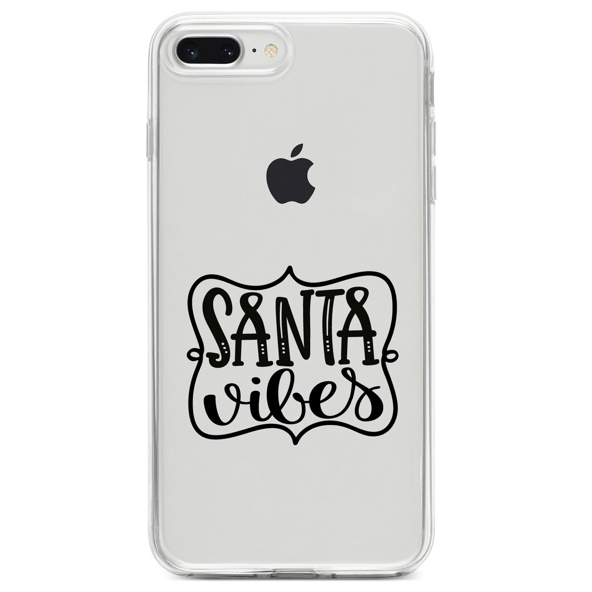 Santa Vibes, Christmas Clear Shockproof iPhone Case, view 6