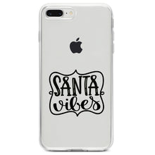 DistinctInk® Clear Shockproof Hybrid Case for Apple iPhone / Samsung Galaxy / Google Pixel - Santa Vibes - Christmas