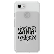 DistinctInk® Clear Shockproof Hybrid Case for Apple iPhone / Samsung Galaxy / Google Pixel - Santa Vibes - Christmas