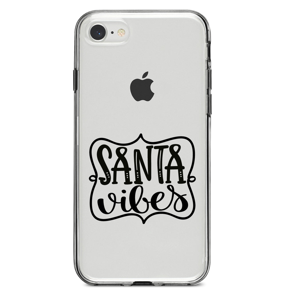 Santa Vibes, Christmas Clear Shockproof iPhone Case, view 5