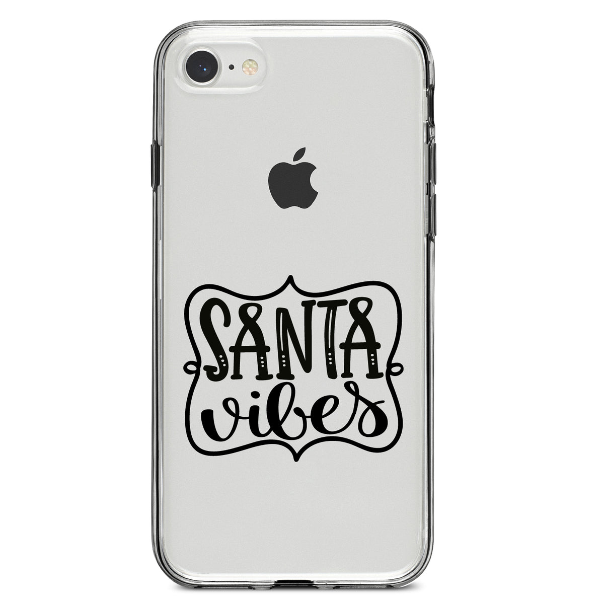 Santa Vibes, Christmas Clear Shockproof iPhone Case, view 5