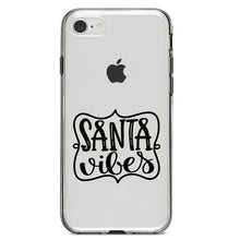 DistinctInk® Clear Shockproof Hybrid Case for Apple iPhone / Samsung Galaxy / Google Pixel - Santa Vibes - Christmas