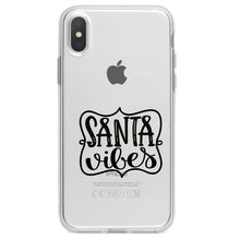 DistinctInk® Clear Shockproof Hybrid Case for Apple iPhone / Samsung Galaxy / Google Pixel - Santa Vibes - Christmas