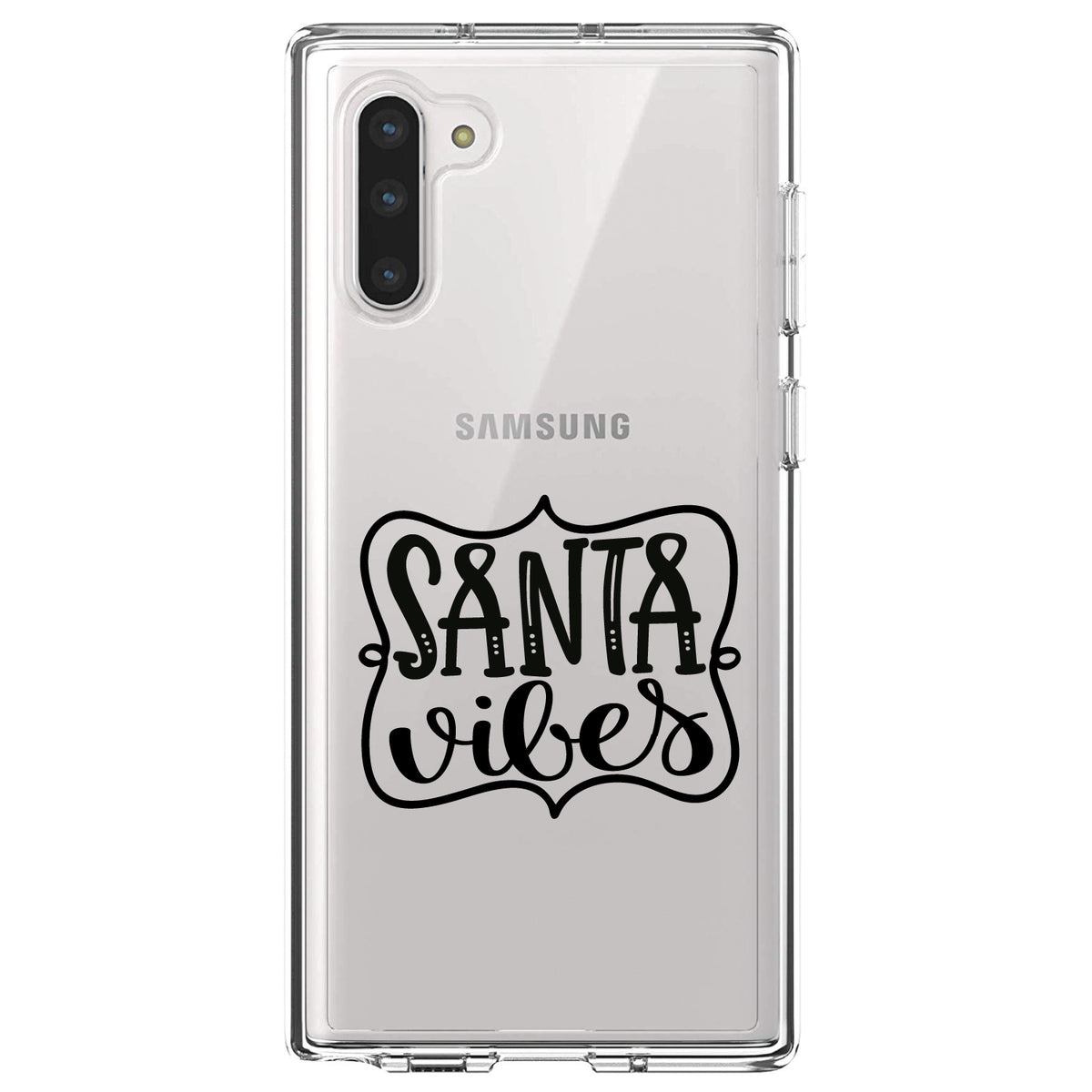 Santa Vibes, Christmas Clear Shockproof iPhone Case, view 9