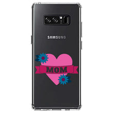DistinctInk® Clear Shockproof Hybrid Case for Apple iPhone / Samsung Galaxy / Google Pixel - Love Mom - Flower Heart Banner