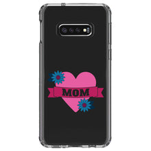 DistinctInk® Clear Shockproof Hybrid Case for Apple iPhone / Samsung Galaxy / Google Pixel - Love Mom - Flower Heart Banner