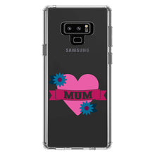 DistinctInk® Clear Shockproof Hybrid Case for Apple iPhone / Samsung Galaxy / Google Pixel - Love Mum - Flower Heart Banner