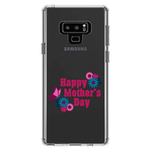 DistinctInk® Clear Shockproof Hybrid Case for Apple iPhone / Samsung Galaxy / Google Pixel - Happy Mother's Day - Flowers Butterfly