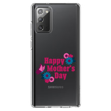 DistinctInk® Clear Shockproof Hybrid Case for Apple iPhone / Samsung Galaxy / Google Pixel - Happy Mother's Day - Flowers Butterfly