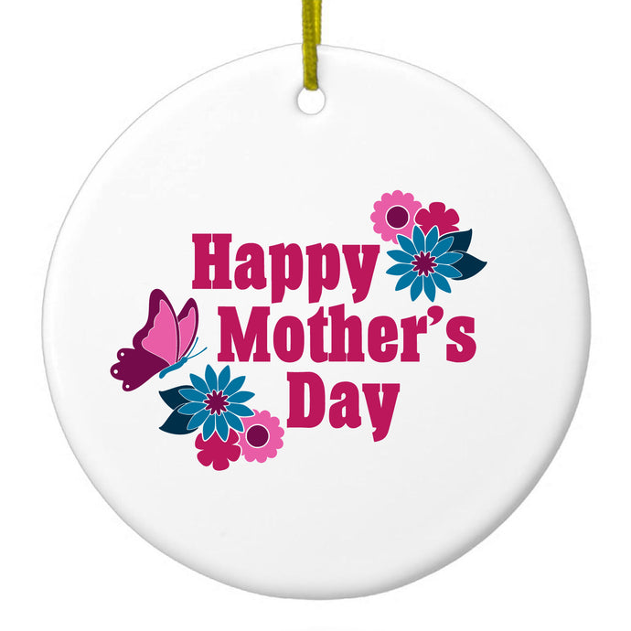 Flowers Butterfly Ceramic Ornament