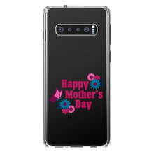 DistinctInk® Clear Shockproof Hybrid Case for Apple iPhone / Samsung Galaxy / Google Pixel - Happy Mother's Day - Flowers Butterfly