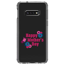 DistinctInk® Clear Shockproof Hybrid Case for Apple iPhone / Samsung Galaxy / Google Pixel - Happy Mother's Day - Flowers Butterfly
