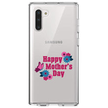 DistinctInk® Clear Shockproof Hybrid Case for Apple iPhone / Samsung Galaxy / Google Pixel - Happy Mother's Day - Flowers Butterfly
