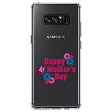 DistinctInk® Clear Shockproof Hybrid Case for Apple iPhone / Samsung Galaxy / Google Pixel - Happy Mother's Day - Flowers Butterfly