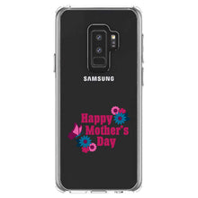 DistinctInk® Clear Shockproof Hybrid Case for Apple iPhone / Samsung Galaxy / Google Pixel - Happy Mother's Day - Flowers Butterfly