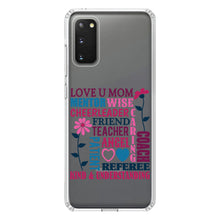 DistinctInk® Clear Shockproof Hybrid Case for Apple iPhone / Samsung Galaxy / Google Pixel - Love U Mom Word Art Mother's Day