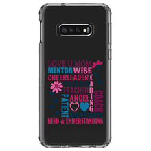 DistinctInk® Clear Shockproof Hybrid Case for Apple iPhone / Samsung Galaxy / Google Pixel - Love U Mom Word Art Mother's Day