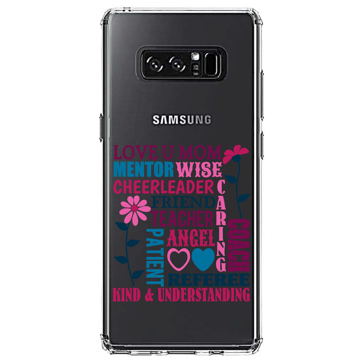 Love U Mom Word Art Mother's Day Clear Shockproof iPhone Case, view 12