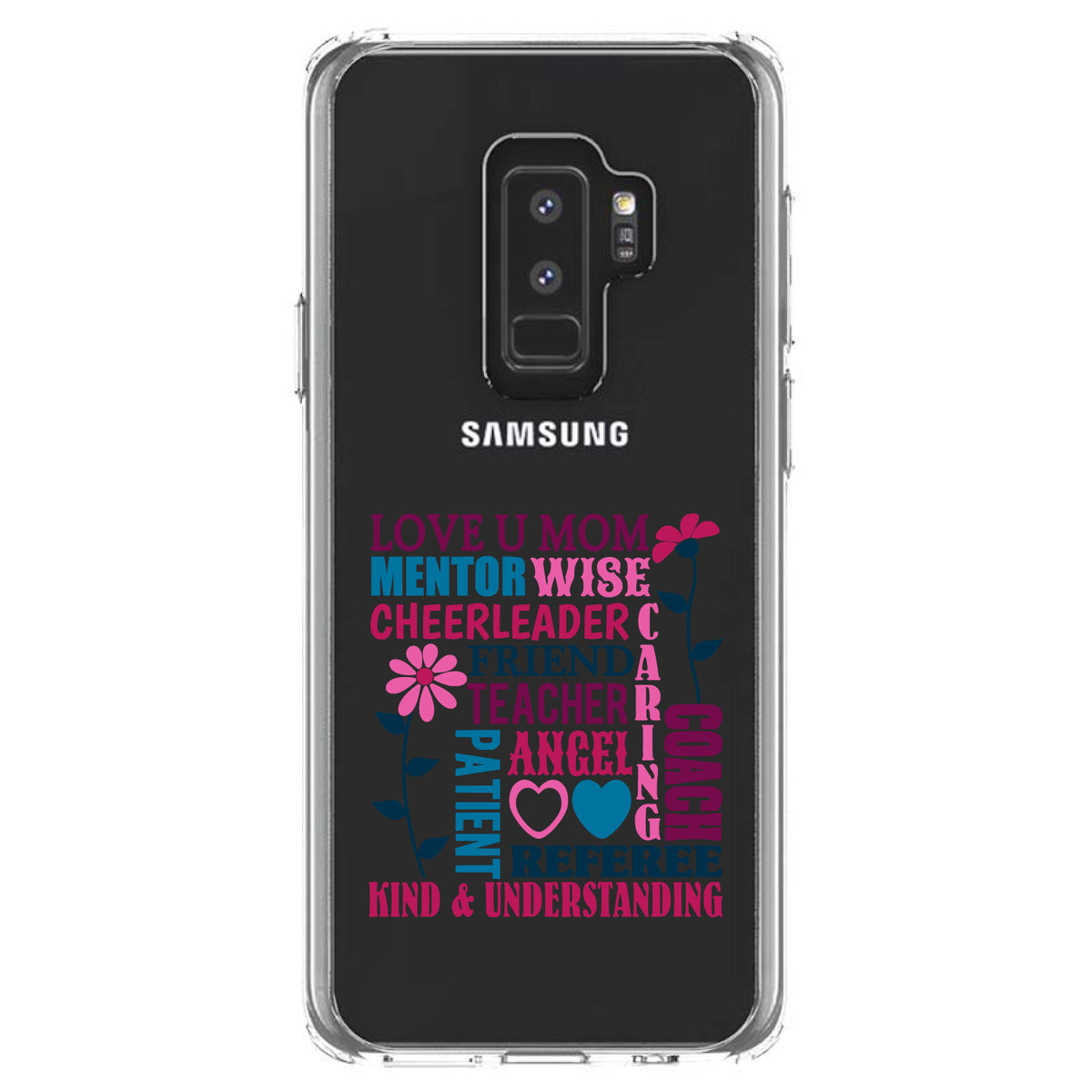 Love U Mom Word Art Mother's Day Clear Shockproof iPhone Case, view 20