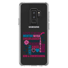 DistinctInk® Clear Shockproof Hybrid Case for Apple iPhone / Samsung Galaxy / Google Pixel - Love U Mom Word Art Mother's Day